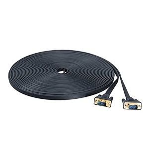dtech ultra thin flat type computer monitor vga cable 15m standard 15 pin male to male vga wire 50 feet