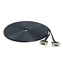 DTECH Ultra Thin Flat Type Computer Monitor VGA Cable 15m Standard 15 Pin Male to Male VGA Wire 50 Feet