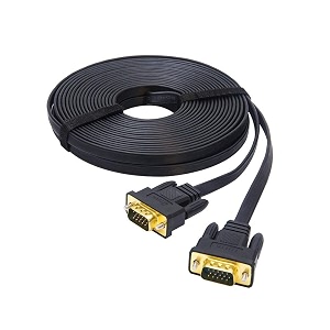 dtech computer monitor vga cable 65 ft 15 pin male to male cord adapter 20m long slim flat black
