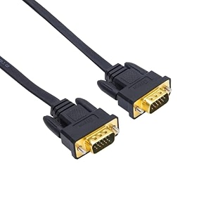 dtech vga to vga 18m cable thin flat type vga cable standard 15 pin male to male vga wire for computer monitor 6 feet
