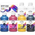 DTF Ink -1500ML DTF Transfer Ink for PET Film, Premium Pigment Ink Refill for P600 P800 DX5 DX7 R1390 XP600 i3200 4720 5113 Printers, High Fluidity & Coverage (250ML*6, 2W+BKCMY)