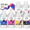 DTF Ink - 3000ML DTF Transfer Ink for PET Film, Premium Pigment Ink Refill for P600 P800 DX5 DX7 R1390 XP600 i3200 4720 5113 Printers, High Fluidity & Coverage (500ML*6, 2W+BKCMY)