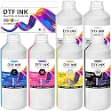 DTF Ink - 6000ML DTF Transfer Ink for PET Film, Premium Pigment Ink Refill for P600 P800 DX5 DX7 R1390 XP600 i3200 4720 Printers, High Fluidity & Coverage (1000ML*6, 2W+BKCMY)
