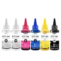 DTF Ink 600ML DTF Transfer Ink for PET Film, Premium Pigment Ink Refill, High Fluidity & Coverage (100ML*6, 2W+BKCMY)