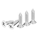 DTGN 120Pcs #6x5/8" Flat Head Wood Screws, 304 Stainless Steel Phillips Self Tapping Screws - Good for Woodworking, Furniture - Silver