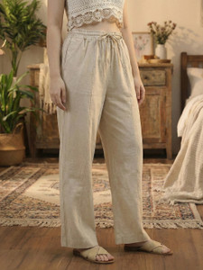 DTR FASHION Flared Women Beige Trousers