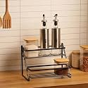 2 Tier Kitchen Rack Organizer | Metal Spice Rack Shelf for Kitchen Storage | Multipurpose Bathroom Shelves Accesories Organiser | Sugar Containers,Jars, Bottles Holder for Kitchen Countertop