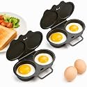 Dual Cavity Microwave Egg Poacher, 2027 New Microwave Egg Cooker for Home Kitchen Use (Dark Gray-2pcs)
