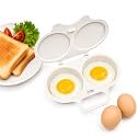 Dual Cavity Microwave Egg Poacher, 2027 New Microwave Egg Cooker for Home Kitchen Use (White)