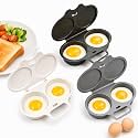 Dual Cavity Microwave Egg Poacher, 2027 New Microwave Egg Cooker for Home Kitchen Use (White+Dark Gray+Light Gray)