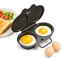 Dual Cavity Microwave Egg Poacher, 2027 New Microwave Egg Cooker for Home Kitchen Use (Dark Gray)