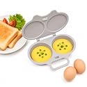 Dual Cavity Microwave Egg Poacher, 2027 New Microwave Egg Cooker for Home Kitchen Use (Light Gray)