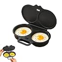 Dual Cavity Microwave Egg Poacher, Nonstick Egg Cooker with Lid，1pcs