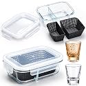 Dual Compartment Cleaning Box Glass Pipe Cleaner Insert Tray,6.7" X 5" X 2"