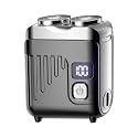 Dual Head Electric Shaver for Men, Mini Portable Rotary Shaver with Floating Heads, Razor for Travel, One-Button Operation (Black, Digital Display)