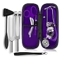 Dual Head Stethoscope with Matching Storage Case, EMT Shears and Pen Light - Assorted Colors (Purple)
