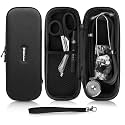 Dual Head Stethoscope with Matching Storage Case, EMT Shears and Pen Light - Assorted Colors (Black)