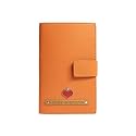 Dual Passport Holder for Couples | Personalized 2 in one Passport Wallet | Passport &amp; Card Organizer with Button Closure | Travel Document Holder for Men &amp; Women (Orange)