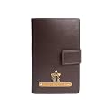 Dual Passport Holder for Couples | Personalized 2 in one Passport Wallet | Passport &amp; Card Organizer with Button Closure | Travel Document Holder for Men &amp; Women (Brown)