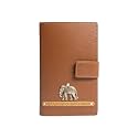 Dual Passport Holder for Couples | Personalized 2 in one Passport Wallet | Passport &amp; Card Organizer with Button Closure | Travel Document Holder for Men &amp; Women (Tan)