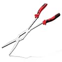 Dual Pivot Double-Joint Flat Pliers With Serrated Jaw Extra Long Reach Compound Action for Hard to Reach Narrow Spaces