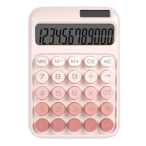 dual-power desk calculator with soft mechanical keys  12-digit wide screen stable desktop design for study teaching amp work pink