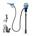 Dual Power Electric Drum Pump (12V DC/100-240V AC) - 5 GPM High Flo sw a Rate, 2-Inch Bung Adapter Included, Compatible with 55-330 Gallon Drums for DEF, Diesel, Antifreeze &amp; Water-Based Fluids