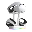 Dual Sense Controller Charging Station for PS5 VR2, VR2 Headset Display Stander with RGB Lighting, for PSVR2 Magnetic Charging Dock VR2 Charger