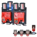 Dual Wall Mount Holder for Milwaukee Batteries, Chargers & Drills