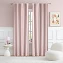 DUALIFE 2 Panels Baby Pink Curtains for Girls Bedroom 70 Inch Wide- Back Tab and Rod Pocket Room Darkening Thermal Insulated for Living Room 70 x 84 Inch Length