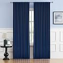 DUALIFE 70 Inch Wide Blackout Curtains Thermal Insulated Drapes Window Treatment Panels Room Darkening Bedroom Draperies for Living Room Back Tab/Rod Pocket, Navy Blue, W70 x L84 Inch Length, 2 Pcs