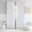 DUALIFE 70 Inch Wide White Window Curtains - 70 W x 84 L, 2 Panels