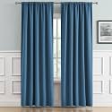 DUALIFE 96 Inch Blackout Curtains - Back Tab &amp; Rod Pocket Thermal Insulated Bedroom Curtains Boho Decor Window Covering Drapes for Hall Living Room W52 x L96, 2 Pcs, Peacock Midnight Blue
