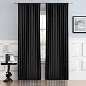 DUALIFE Black Curtains for Sliding Glass Door, 2 Panels, W70 x L84