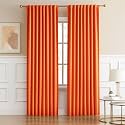 DUALIFE Bright Orange Curtains 2 Panels for Bedroom, Fall Orange Draperies Holiday Decor Thermal Insulated Triple Weave Room Darkening Blackout Back Tab Curtains,52W x 84L Inch