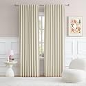 DUALIFE Buttercream Beige Curtains 63 Inch Length 2 Panels Set Room Darkening Window Drapes for Bedroom 52 x 63 Inches Long Back Tab Loop Pocket