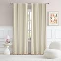DUALIFE Cream Beige Curtains 84 Inch Length - Back Tab Pleated Room Darkening Drapes for Bedroom Dining Room, Patio Sliding Glass Door Living Room Drapes(70W x 84L, 2 Panels)