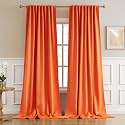 DUALIFE Extra Long Curtains for Sliding Glass Door - Fall Decor Curtains for Living Room Bedroom 52x108 Inch,Back Tab and Rod Pocket,2 Panels