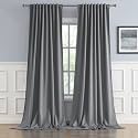 DUALIFE Gray Extra Long Curtains 108 Inch Length,Back Tab and Rod Pocket Thermal Insulated Blackout Curtains 52W x 108L, Grey, 2 Panels