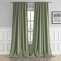 DUALIFE Light Sage Green Curtains 120 Inches Long Back Tab/Rod Pocket Room Darkening Curtain Panels Window Drapes Light Blocking 52 x 120 Inch Length,2 Panels Set