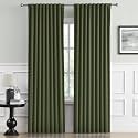 DUALIFE Olive Dark Green Curtains 92 Length 2 Panels, Blackout Curtains Thermal Insulated Window Treatment Room Darkening Drapes for Living Room Back Tab/Rod Pocket, 52 by 92 Inches Long