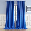 DUALIFE Royal Blue Curtains Room Darkening Curtains，Rod Pocket and Back Tab Thermal Insulated Drapes 52x102 Inch，2 Panels