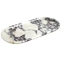 DUANYAN Natural Marble Tray for Bathroom, Calacatta Marble Oval Tray Decor