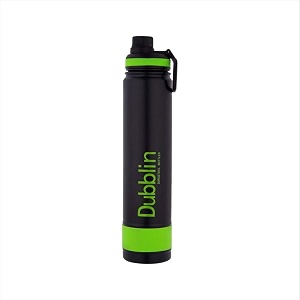 dubblin trump stainless steel double wall vacuum insulated bpa free water bottle with sipper amp anti skid bottomsports thermo flask keeps hot 12 hours cold 24 hours green 1000 ml