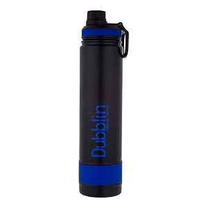 dubblin trump stainless steel double wall vacuum insulated bpa free water bottle with sipper amp anti skid bottomsports thermo flask keeps hot 12 hours cold 24 hours blue 1000 ml