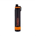 Dubblin Trump Stainless Steel Double Wall Vacuum Insulated BPA Free Water Bottle with Sipper &amp; Anti Skid Bottom,Sports Thermo Flask Keeps Hot 12 Hours, Cold 24 Hours (Orange 1000 ML)