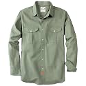 Dubinik® Canvas Long Sleeve Shirts for Men Button Up Work Shirt
