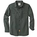 Dubinik® Canvas Long Sleeve Shirts for Men Button Up Work Shirt