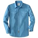 Dubinik® Canvas Long Sleeve Shirts for Men Button Up Work Shirt