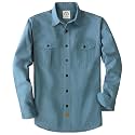 Dubinik® Canvas Long Sleeve Shirts for Men Button Up Work Shirt